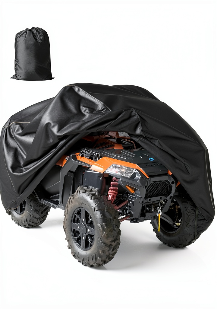 ATV covered with QYMOTO cover in a forest setting