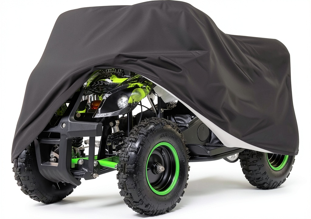 Installing Yotom Waterproof ATV Cover on a Polaris Ranger in a garage