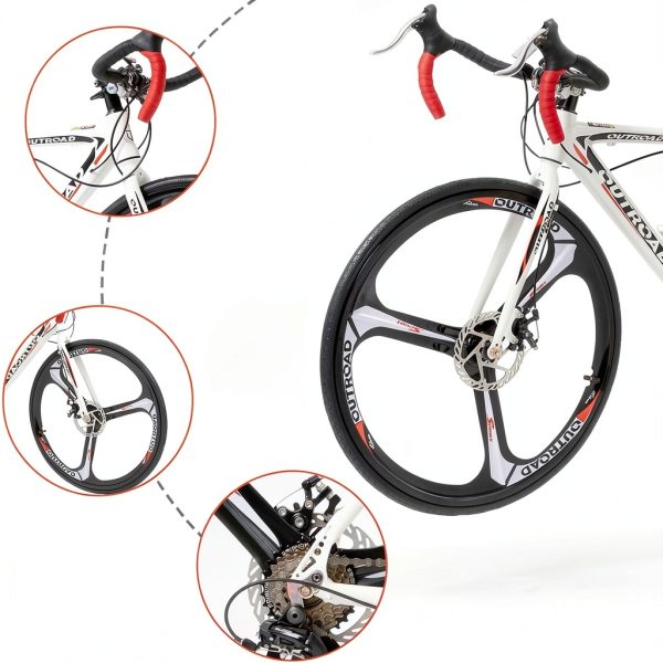 PanAme Road Bike Aluminum 21‑Speed Adult White-2