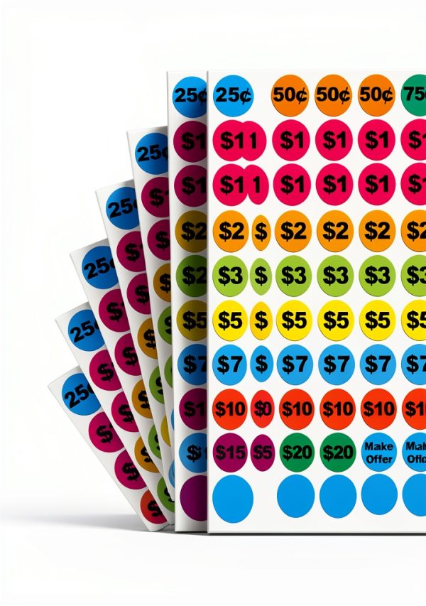 Removable Garage Sale Stickers Lrogoe 1400pcs Round Color Labels-1