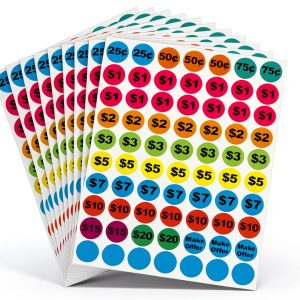 Removable Garage Sale Stickers Lrogoe 1400pcs Round Color Labels-0