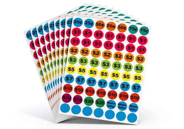 Removable Garage Sale Stickers Lrogoe 1400pcs Round Color Labels-0